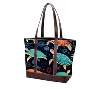 Crowds of Sea Turtles-342 - Portafogli a tracolla da donna, in morbida pelle lavata, borse e borse resistenti, Multicolore 07, 33.8x12x31cm/13.3x4.7x12.2 in