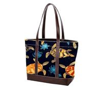 Crowds of Sea Turtles-342 - Portafogli a tracolla da donna, in morbida pelle lavata, borse e borse resistenti, Multicolore 04, 33.8x12x31cm/13.3x4.7x12.2 in