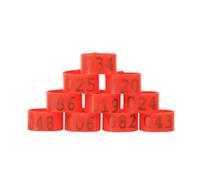 CROWEL 100 Fascette identificative for pollame con Clip - Fascette in plastica riutilizzabili for la Gestione dei polli, 16/25 mm(Red,16mm)