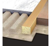 CROWEL Striscia di Transizione for Pavimenti in Ottone Massiccio - Coprifessura Resistente da 1 m for Pavimenti in Laminato/Vinile, Impermeabile e Facile da installare(8mmx8mm)