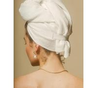 CROWN AFFAIR - The Towel - Asciugamano speciale in microfibra per capelli, oversize per un'asciugatura ottimale, bianco