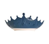 Crown - Cappello da shampoo in plastica morbida, impermeabile, per bambini, blu, 15 x 13 cm