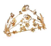 Crown da sposa tiara corona barocca per donne femminile balli di compleanno della festa di compleanno della festa della regina nuziale (colore: oro, dimensione: (diametro) 15 cm/5.9 "