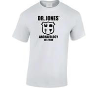 Crown Designs Dr Jones Archaeology Movie Film Inspired Gift for Men & Teenagers T-Shirts White XXL