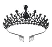 Crown di Rhinestone Queen, corone di nozze d'oro Royal Princess Crystal Crown Black Hairbands Black Hair