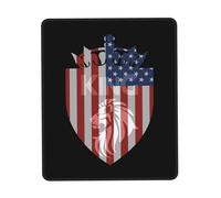 Crown Lion American Flag Tappetino Scrivania Antiscivolo Mousepad Piccolo Tappetino per Mouse per Computer Ufficio Laptop 25X30Cm