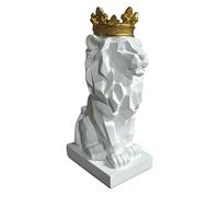 Crown Lion King - Statua di leoni, statue in stile nordico, decorazione per la casa e lo studio, decorazione leone, sculture geometriche astratte, animali in resina, regali per interni e uffici