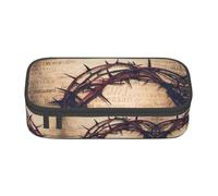 Crown of Thorns - Astuccio con cerniera di grande capacità, per cancelleria, trucchi, scuola, ufficio, viaggi, Nero , Taglia unica, Valigia