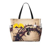 Crown Of Thorns, borsa da viaggio di grande capacità, multi tasca, con cerniera, impermeabile, piscina, vacanze, palestra, Nero , Taglia unica