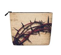 Crown of Thorns Borsa per il trucco per uso quotidiano in canapa finta da viaggio organizer per articoli da toeletta di grande capacità resistente all'acqua