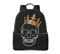 Crown Skull - Zaino da viaggio leggero, con custodia per laptop