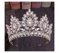 Crown, Tiara, regina del ballo Crown Quinceanera Pageant Crowns Princess Crown Rinestone Crystal Cristal Bridal Crown Tiaras for Women (Golden White Crown)