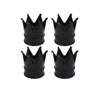 Crown Tire Valve Cap Car Wheel Air Valve Cap Wheel Stem Air Valve Covers Motorcycle Car Accessories(4PCS Black)