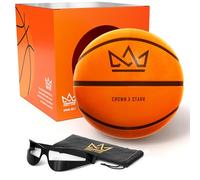 Crown x Starr Palla da basket silenziosa misura 7 (29,5 cm) | 450g Palla da basket silenziosa per dribbling interno - Scanalature profonde, sensazione di rimbalzo realistico, mai compressa