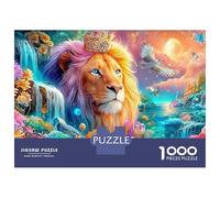 Crowned Lion in A Flowery Kingdom Puzzle Da 1000 Pezzi The Lion Classico E Sfidante, Regalo Per Tutte Le Età 70x50cm/1000pcs