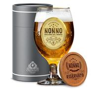 CROWNLY CRYSTAL® Bicchiere Birra Personalizzato Nonno - Idee Regalo Uomo - Tazza Compleanno - Calici Birra - Regali Per Lui - Miglior Nonno Del Mondo - Festa Del Papà
