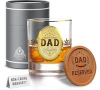 CROWNLY CRYSTAL® Bicchiere da whisky personalizzato per papà, regalo di compleanno dorato da parte di figlia o figlio, Best Dad Ever
