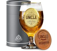 CROWNLY CRYSTAL Bicchieri da birra personalizzati in oro per zio, regalo di compleanno da nipote e nipote