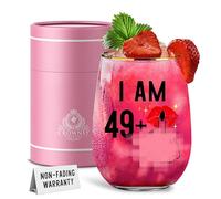 CROWNLY CRYSTAL Calice da vino per regali personalizzati Regalo per il 50° compleanno, mamma, nonna, pensionamento, divertente