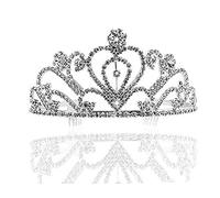Crowns for Women, Silver Crystal Tiara Crown Head Abbraccio Principessa corona per donne Girls Bridal Wedding Promerba festa di compleanno