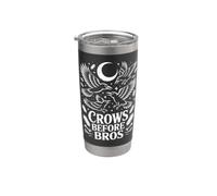 Crows Before Bros corvi gotici luna e cristalli Bicchiere termico in acciaio inox doppia parete