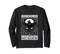 Crows Before Bros Gothic Crow Witch Goth Raven Witchy Witchy Women Maglia a Manica