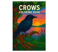 Crows Coloring Book: 50 Stunning Forest Bird Illustrations for Kids and Adults