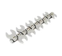 Crow's Piede Anello Chiave Set 10pc 1cmSq Drive Metrico S0866 Sealey Nuovo