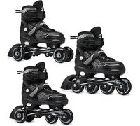 CROXER Optima 3in1 Inline Skates Pattini in linea Triskates Pattini a rotelle per bambini e adulti regolabili (Black, 39-42 (24cm-26,5cm))