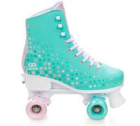 Croxer - Pattini a rotelle per bambini, ragazze, ragazzi, adulti, bambini - Pattini a rotelle - Design retrò anni '70 - Cuscinetti ABEC-7, ruote in gomma - Eysa Mint/Pink, regolabili 39-42 (25-26,5cm)