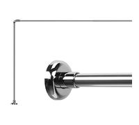 Croydex AD103000 - Bastone telescopico per tende doccia a forma di L, Argento, 74 x 140/260 cm