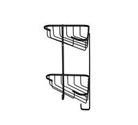 Croydex Cestino angolare a due livelli senza ruggine da vite a parete, nero