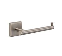 Croydex Chiswell Flexi-Fix - Portarotolo di carta igienica in acciaio inox con finitura in nichel spazzolato, piastra universale a X, senza trapano, accessori coordinati con viti o colla, tutti i