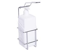 Croydex Dispenser di sapone a gomito, extra igienico, 1000 ml, dispenser di sapone per le mani, leva liscia, design a parete per bagno senza ingombri, bianco, dimensioni: 260 mm x 93 mm x 100 mm