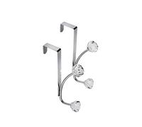 Croydex - Gancio appenditutto da porta, cromato e leggermente ricurvo, con dettagli brillanti, argentato, 2 pz