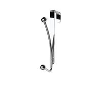 Croydex - Gancio appenditutto da porta, cromato e leggermente ricurvo, con sfere sulle estremità, argentato, 2 pz