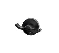 Croydex Metra Flexi-Fix - Gancio doppio per accappatoio, colore: Nero opaco