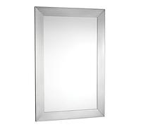 Croydex MM701605 Parkgate - Specchio rettangolare con cornice in acciaio inox spazzolato, 92 x 61 cm