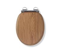 Croydex - Rutland always Fits Never Slips Slow Close sedile WC, in legno di quercia, 44.5 x 36.5 x 6 cm