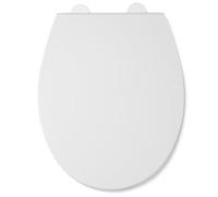 Croydex Sedile per WC di alta qualità a forma ovale, in materiale termoplastico resistente, con cerniere regolabili, pulsante a sgancio rapido per una facile pulizia, solo fissaggio superiore, si