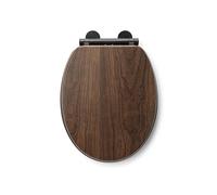 Croydex Sedile WC WL607077H effetto noce e cerniera nera, marrone