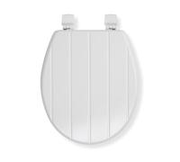 Croydex Sit tight Windemere sedile WC, legno, bianco, 46.5 x 36.5 x 6 cm