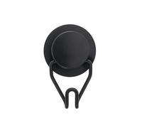Croydex Stick 'n' Lock - Gancio per accappatoio e asciugamani, con supporto adesivo da parete, colore: Nero