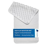 Croydex - Tappetino da bagno antibatterico in gomma naturale, 34 x 74 cm, colore: Bianco