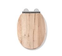 Croydex WL605231H Flexi-Fix Corella Always Fits Never Slips Slow Close Sedile WC effetto rovere grigio, taglia unica