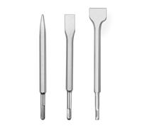 Crozgan Set di 3 scalpelli, 1 scalpello largo, 1 scalpello piatto, 1 scalpello a punta, lunghezza 250 mm, set di utensili per trapano in acciaio con codolo SDS-Max per perforare e colpire