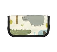 CRPPSYYR Astuccio portapenne in tela con stampa di cuori Gay Pride colorati arcobaleno, Animali Safari, Taglia unica, Portamonete