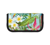 CRPPSYYR Astuccio portapenne in tela con stampa di cuori Gay Pride colorati arcobaleno, Piante Tropicali e Pappagalli, Taglia unica, Portamonete