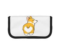 CRPPSYYR Astuccio portapenne in tela stampata con criceto, portatile, pratico organizer, Carino culo Corgi, Taglia unica, Portamonete