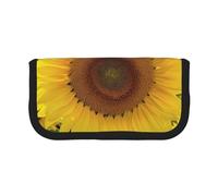 CRPPSYYR Fioritura girasoli stampato tela matita caso ufficio cancelleria organizzatore portatile matita caso